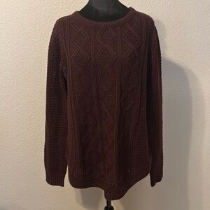 Deep purple cable front sweater